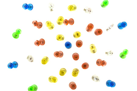Colourful mass of stationery pinsの写真素材