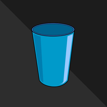 Blue cup on a black background vectorのイラスト素材