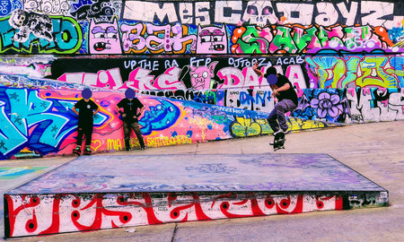 Graffiti in Brooklyn. Brooklyn is the most densely populated of the five boroughs of New York Cityの写真素材