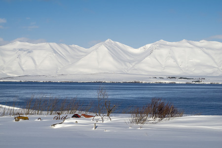 white mountains and blue seaの写真素材