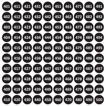 Set of black and white numbers on a white background. Vector illustrationのイラスト素材