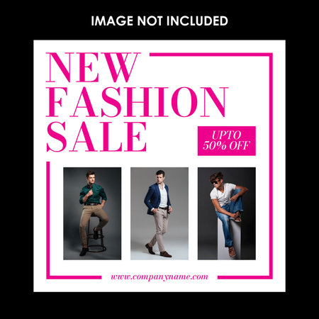 New fashion sale poster design. Fashionable men posing on black backgroundのイラスト素材