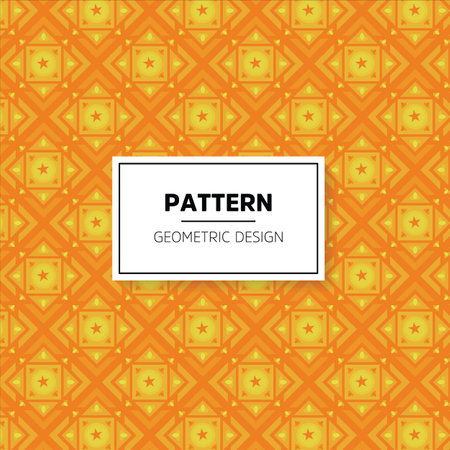 Seamless geometric pattern in yellow and orange color. Vector illustrationのイラスト素材