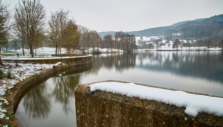 Beautiful walk around the Echternach Lakeの写真素材