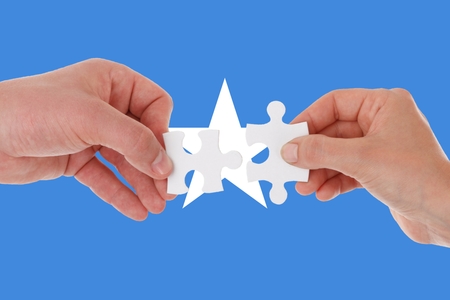 Flag of Somalia, intergration of a multicultural group of young people.