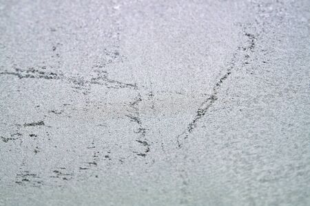 Beautiful natural frosty pattern on winter window.