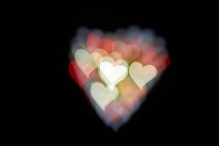 love and valentine heart symbol bokeh photographed, ideal as a background image.の写真素材