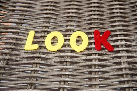 The word look is made of felt.の写真素材