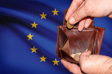 empty wallet shows the global financial economic crisis triggered by the corona virus in europe.