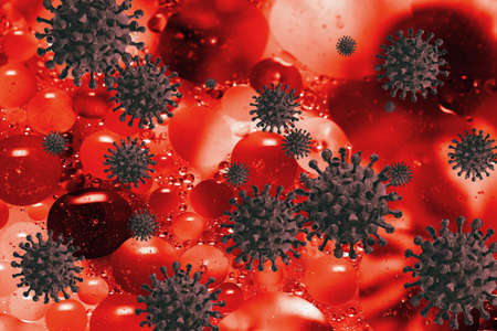 3D illustration, influenza cell COVID-19 virus.Coronavirus, medical conceptの写真素材