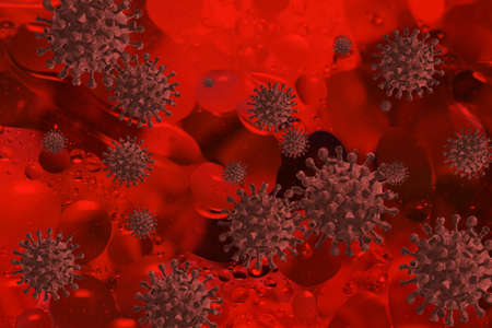 3D illustration, influenza cell COVID-19 virus.Coronavirus, medical conceptの写真素材