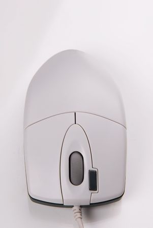 Computer mouse over white background