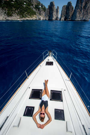 A sailing yachtの写真素材