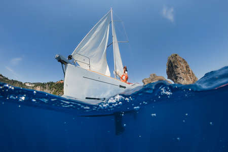 A sailing yacht