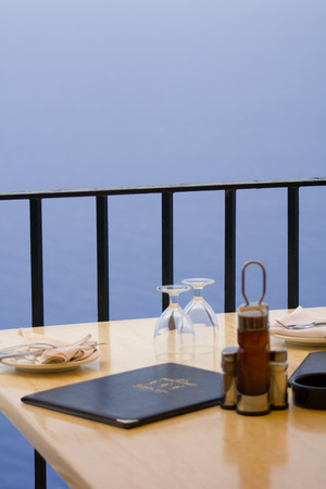 Restaurant with seaviewの写真素材