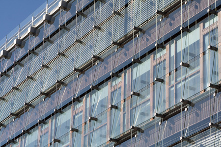 Office building made of glass in Dusseldorf