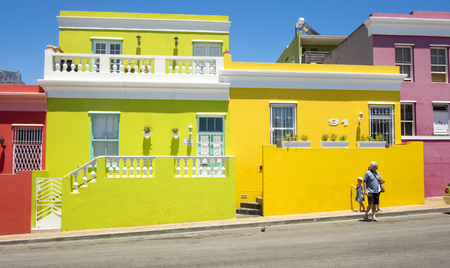 The former township of Bo Kaap, Cape Town, South Africaのeditorial素材