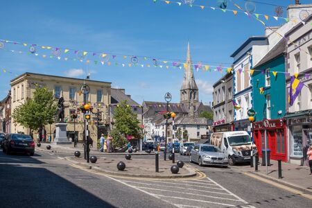 ENNISCORTHY, IRELAND, - JULY, 4, 2019: Enniscorthy town centre, Enniscorthy, Co Wexford, Ireland.のeditorial素材