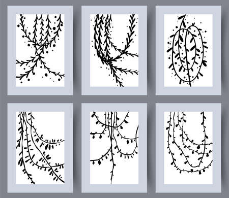 Abstract vector wall art background. Minimalistic abstract wall art background for print. Scandinavian vector style.のイラスト素材