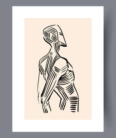 Scandinavian abstract vector print set.のイラスト素材