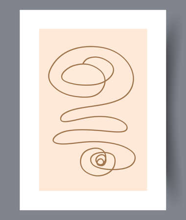 Scandinavian abstract vector print set. Minimalistic abstract wall art background for print. Scandinavian vector style.のイラスト素材