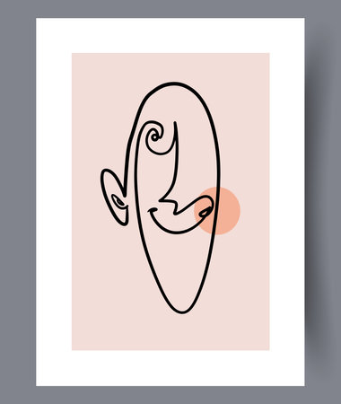 Scandinavian abstract vector print set. Minimalistic abstract wall art background for print. Scandinavian vector style.のイラスト素材