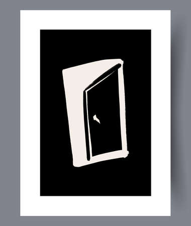 Eccentric modern artworks for print for interior design. Printable abstract art wall decorations. Simple creative artwork bundle. Vector illustration.のイラスト素材