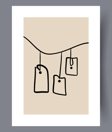 Modern abstract printable posters or banners bundle for interior design. Abstractionism art wall decorations and designs. Vector illustration.のイラスト素材