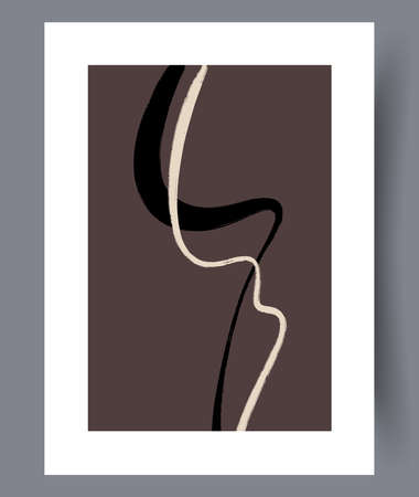 Modern abstract printable posters or banners bundle for interior design. Abstractionism art wall decorations and designs. Vector illustration.のイラスト素材