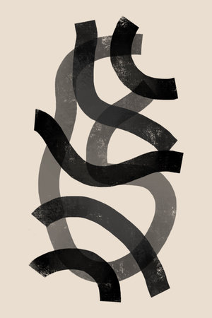 Printable wall art poster print. Hand drawn minimalism design for scandinavian interior.の写真素材