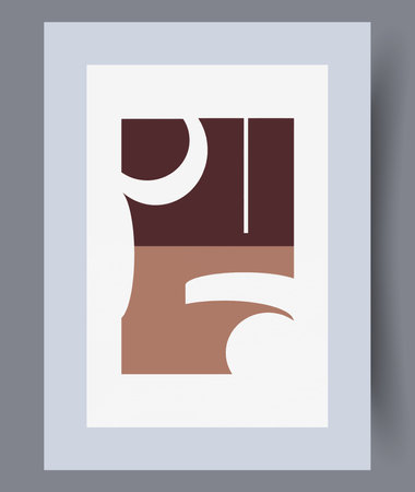 Abstract geometry bohemian tracery wall art print. Printable minimal abstract geometry poster. Contemporary decorative background with tracery. Wall artwork for interior design.のイラスト素材