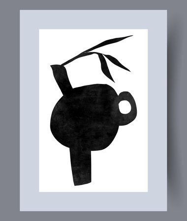 Abstract imagination nordic chaos wall art print. Contemporary decorative background with chaos. Wall artwork for interior design. Printable minimal abstract imagination poster.のイラスト素材