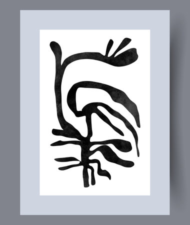 Abstract chaos creative awareness wall art print. Wall artwork for interior design. Contemporary decorative background with awareness. Printable minimal abstract chaos poster.のイラスト素材