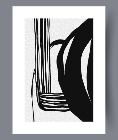 Abstract lines aesthetic rethinking wall art print. Contemporary decorative background with rethinking. Printable minimal abstract lines poster. Wall artwork for interior design.のイラスト素材