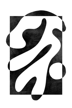 Printable wall art poster print. Hand drawn minimalism design for scandinavian interior.の写真素材