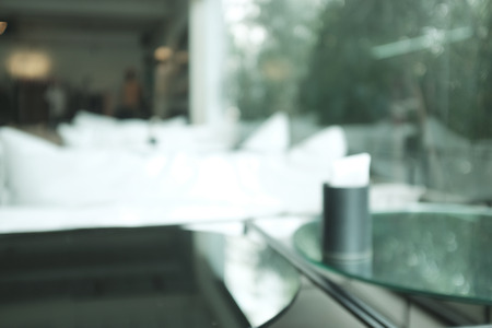 Coffee shop - modern cafe blurred background with bokeh image - Imageの写真素材