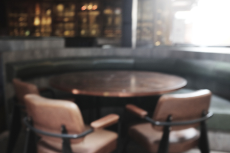 Blur Empty tables in street cafe.bar bistro restaurants Toned photo - Imageの写真素材