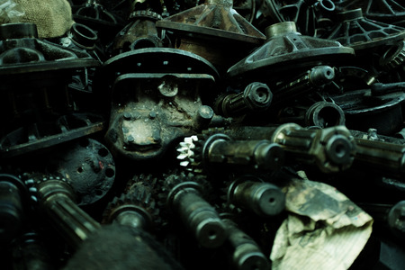 Old car engine partfor recycle the old car engine, engine junkyard.の写真素材