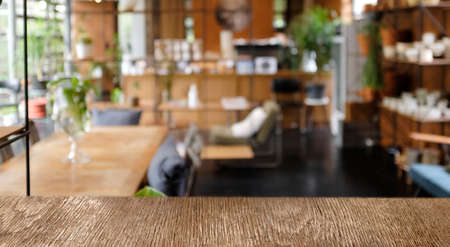 Blur background Modern mid Century room interior.cafe styleの写真素材