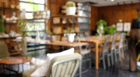 Blur background Modern mid Century room interior.cafe styleの写真素材
