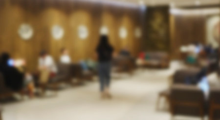 Blur Background Coffee Shop Bar Community Cafe Restaurant Relaxation Concept.
