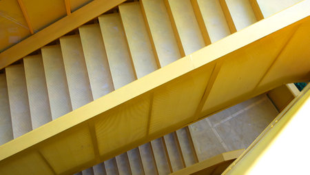 staircase in a modern office building, closeup of photo