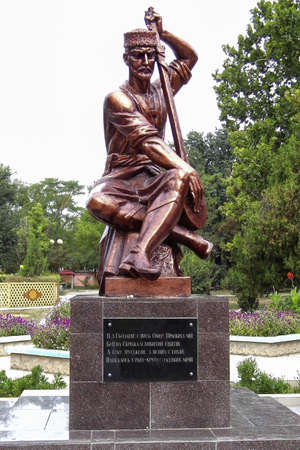 A Karaim bronze statue depicting a musician, Ukraine.のeditorial素材