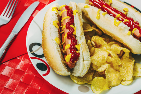 Hot dogsの写真素材