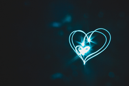 Heart shape made with light paintの写真素材