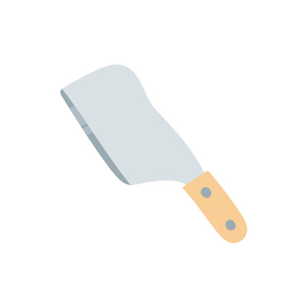 Illustration of a big knife in pastel colors for cheese or meat. Flat organic drawing isolated on white background.のイラスト素材