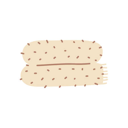 Doodle illustration of a woolen plaid. Vector isolated on white background.のイラスト素材