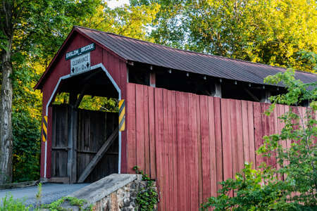 Historic Enslow Bridge, Perry County, Pennsylvania, USAの写真素材