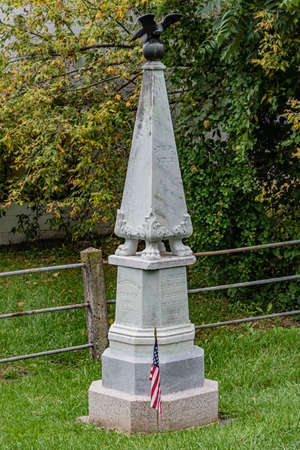 Monument to the 27th Pennsylvania Volunteers, Coster Avenue, Gettysburg, Pennsylvania, USAの写真素材