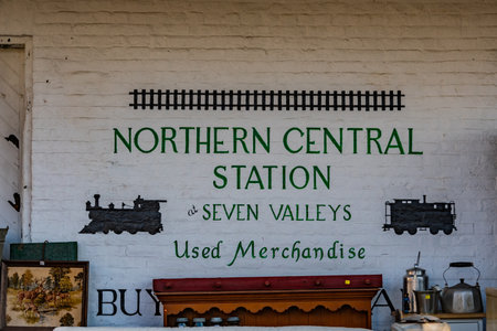 Northern Central Station, Seven Valleys, Pennsylvania, USAの写真素材